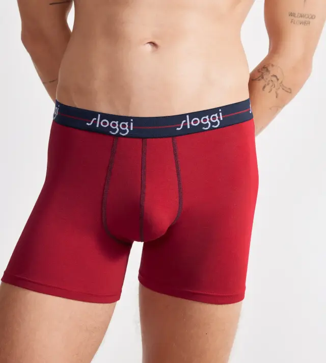 Sloggi Men Μακρυά Μποξεράκια Start Short Συνδυασμός Κόκκινο/Μπλε 2-Pack 3