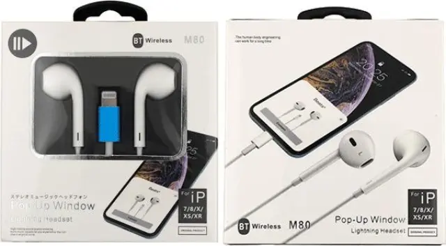Pop up Window Earbuds Handsfree με Βύσμα Lightning Λευκό 2