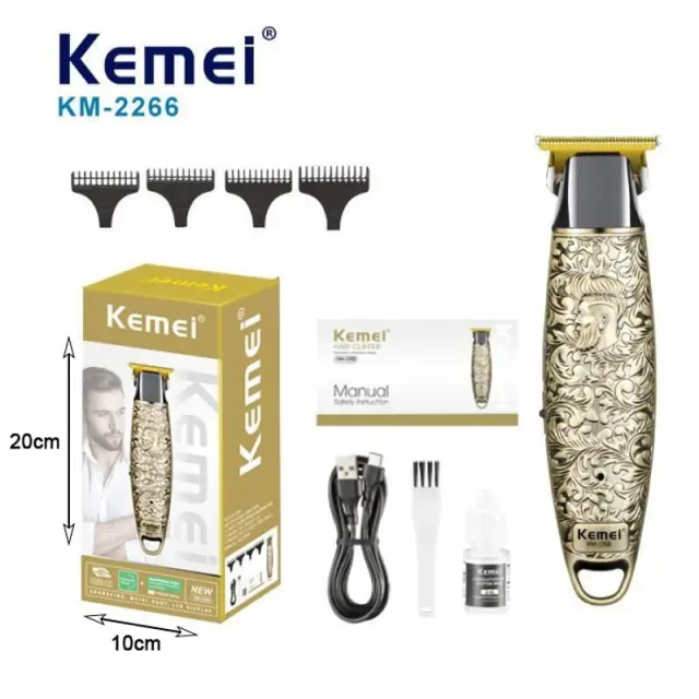 Kemei Επαναφορτιζόμενη Κουρευτική Μηχανή 1200mAh USB KM-2266 - Rechargable Professional Hair Clipper 069227 2