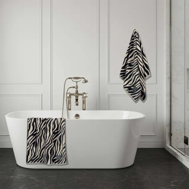 Πετσέτα Χεριών 30x50 550gsm Loft Greenwich Polo Club 4093 Black-Beige 100% βαμβακερό 2