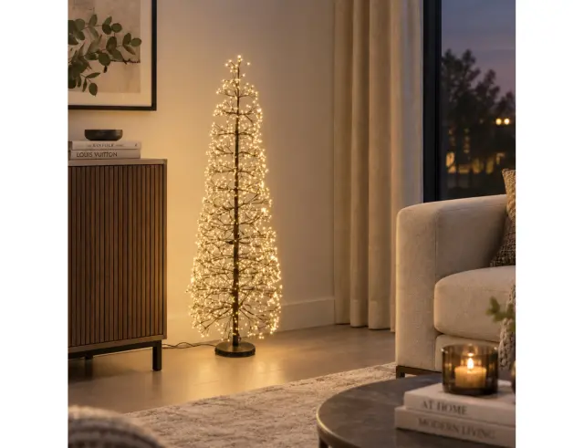 Διακοσμητικό δέντρο με 600 φωτάκια LED, Χρονοδιακόπτη, Dimmer και ύψος 100cm - Θερμό Λευκό AX5393630