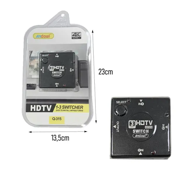 Andowl Διακόπτης HDMI 3 Θυρών 4K Q-315 - HDTV 1-3 Switcher 0751112 2