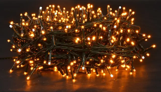 180 LED επεκτεινόμενα σε σειρά "Flash" πράσινο καλώδιο, 144L θερμό & 36L ψυχρό