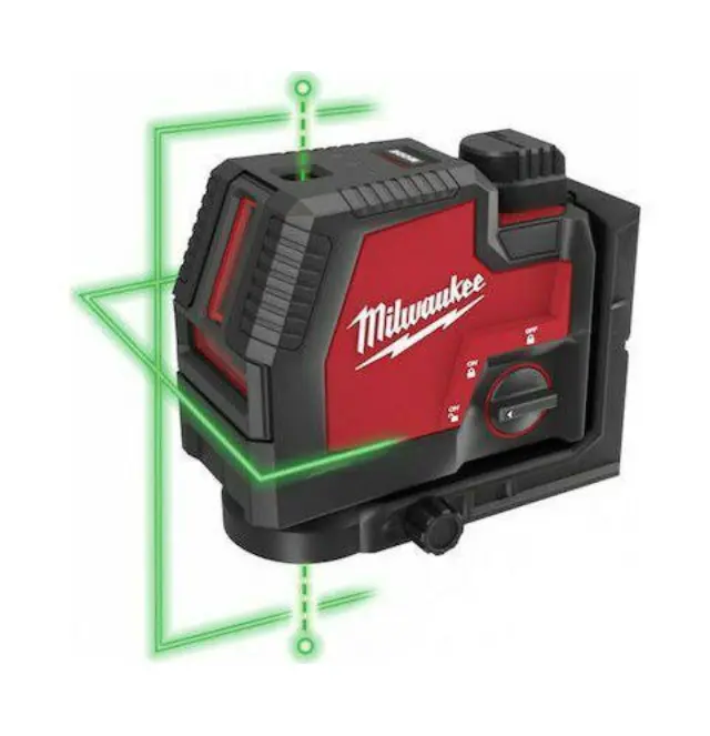 Milwaukee 4933478099 - USB Επαναφορτιζόμενο Πράσινο Lazer 2 Γραμμών Πράσινης Δέσμης και Κουκκίδας L4 CLLP-301C + 1 Μπαταρία L4 B3 σε Βαλίτσα Μεταφοράς