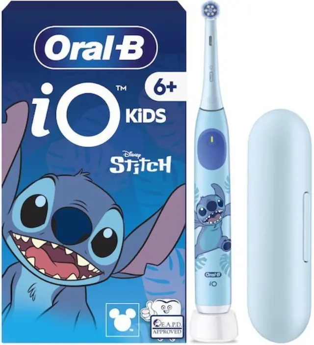 Oral-B iO Stitch Kids 6+ Electric Toothbrush Επαναφοριζόμενη Ηλεκτρική Οδοντόβουρτσα Stitch με Χρονοδιακόπτη Μουσικής 2 Λεπτών από 6 Ετών & Θήκη Ταξιδίου
