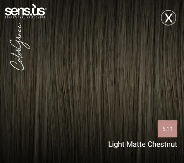 Sensus Color Grace M3K 5.18 Light Matte Chestnut 100ml - (μόνιμη βαφή ματ ανοιχτό καστανό) 2