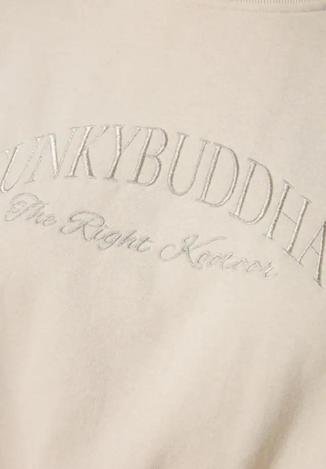 FunkyBuddha γυναικεία loose φούτερ μπλούζα με κεντημένο logo FBL014-120-06-3 2