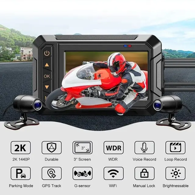 Καταγραφικό μοτοσυκλέτας - 3'' - M4A - WiFi - 811467 2