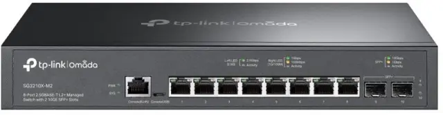 TP-LINK SG3210X-M2 v1 Managed L2 Switch με 8 Θύρες Ethernet και 2 SFP Θύρες