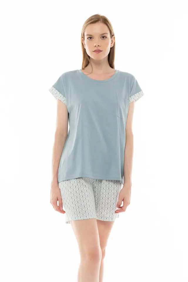 S1310 - Type - PYJAMA SHORTS AQUA GEO 2