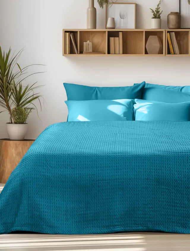 Κουβέρτα Πικέ PIKONA PETROL MADI 170 x 240 εκ.