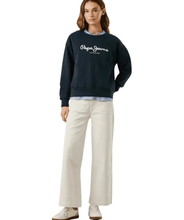 Pepe Jeans - Γυναικείο Φούτερ Crew Neck Logo PL5800002-594 Μπλε Σκούρο 2