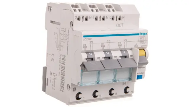 RCBO 3 - 3X1P+N 6kA B-16A 30mA A QC/QBB