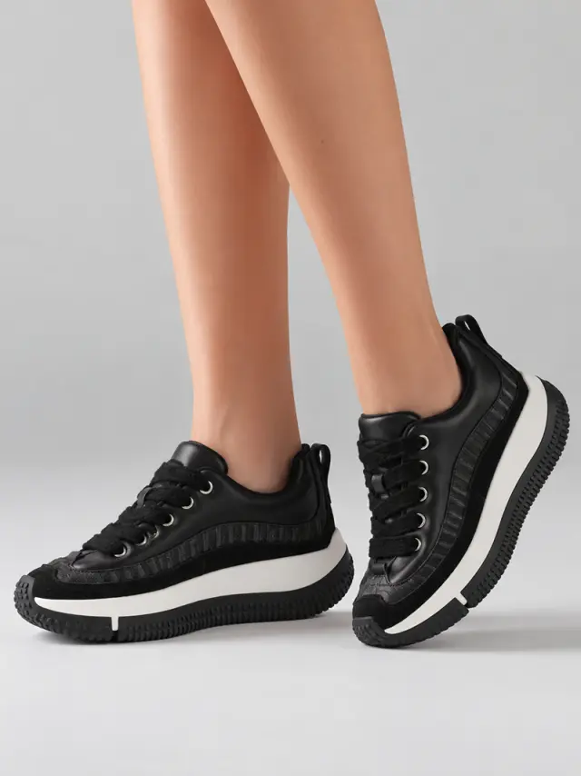 4ccccees Sneakers Γυναικείο δέρμα/δέρμα suede Μαύρο CES/KAPOK OREO - 37 2