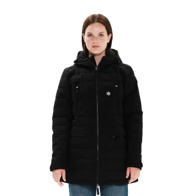 Emerson P.P.Down Long Jacket with Hood (222.EW10.92-Black) - Μαύρο - S