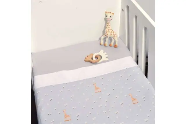 Sophie La Girafe Σετ Σεντόνια Λίκνου 2τμχ 80cm * 110cm Σχ. 505 Γκρι