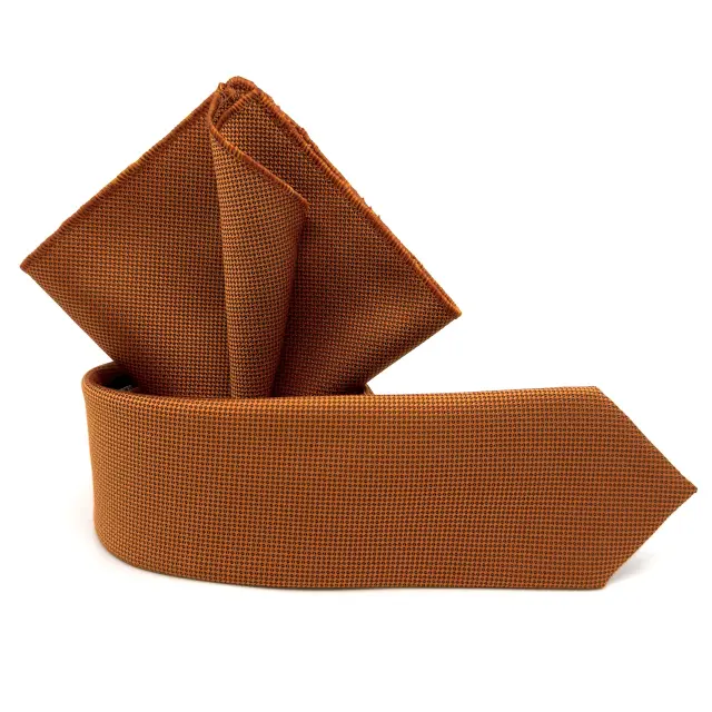 Χάλκινη Γραβάτα Oxford 6,5 cm με Ασορτί Μαντήλι 2