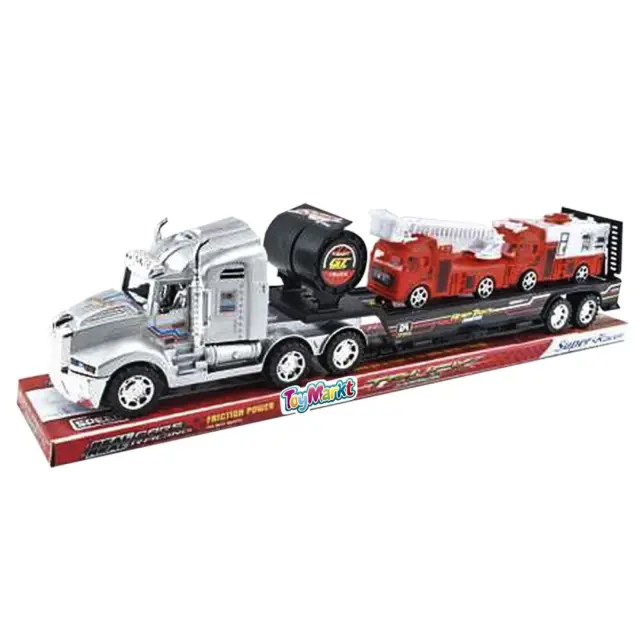 Νταλικα Friction με 2 Πυροσβεστικά Οχήματα 52cm – Αυτοκινητάκια Τριβής για Παιδιά 3+ Ετών