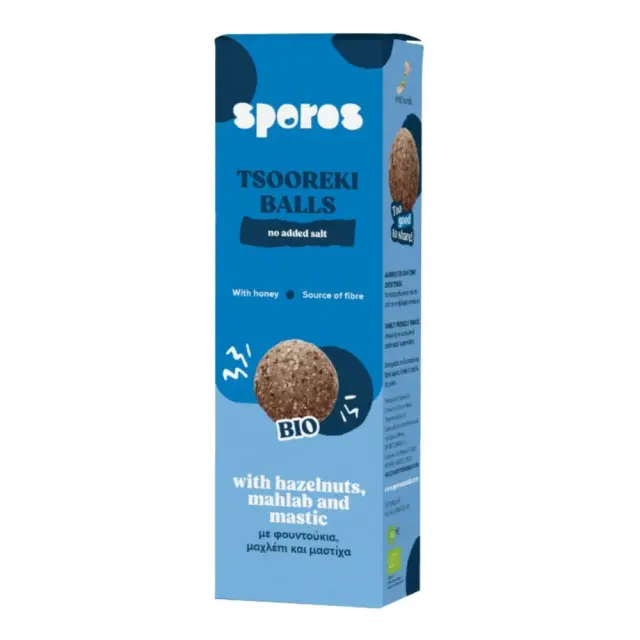 Mini Box Μπαλάκια Ενέργειας Τσουρέκι Χωρίς Ζάχαρη 56gr - Sporos