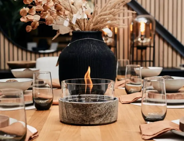 Επιτραπέζια Εστία Φωτιάς Café 18 Slate Tenderflame με διάρκεια καύσης 2 - 3 ώρες, χωρητικότητα δεξαμενής 250ml και διαστάσεις 19x18cm TF-600902