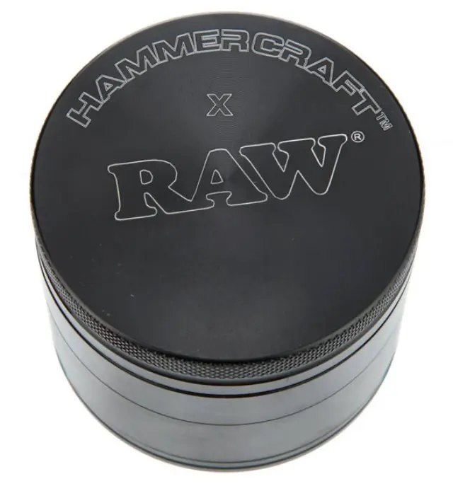 Hammercraft X RAW Grinder Τρίφτης Αλουμινίου Medium 56mm - 4 Parts Black 2