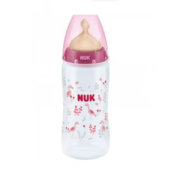 NUK First Choice Μπιμπερό 300ml Θηλή καουτσούκ 0-6Μ (10.741.826) Ροζ 1τεμ
