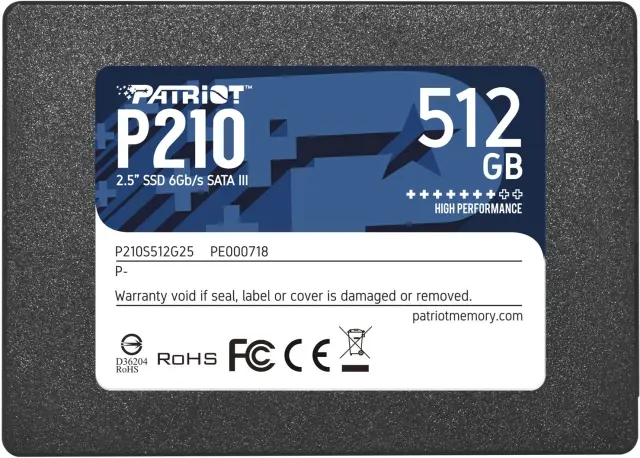 Patriot Δίσκος SSD P210 512GB Sata III (P210S512G25)