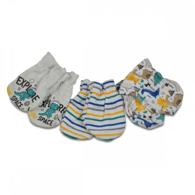Cangaroo Βρεφικά Γαντάκια 3 ζεύγη Baby mittens Kay Blue 3800146265533 2
