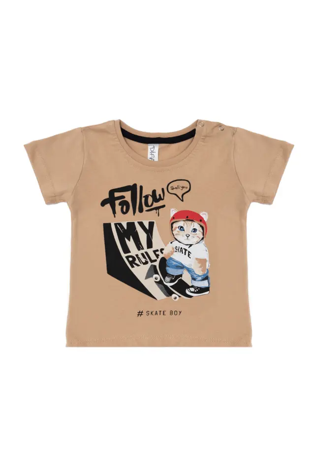 T-Shirt Baby Follow My Rules Μπεζ