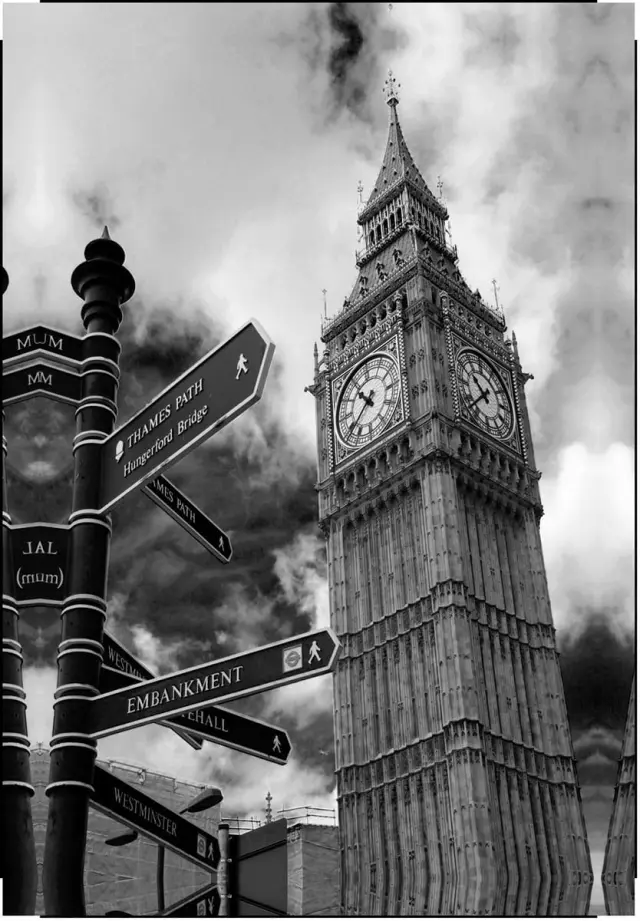 Πίνακας σε Καμβά Ασπρόμαυρο Big Ben SESO-084-F 60x90