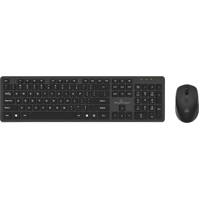 POWERTECH set ποντίκι + πληκτρολόγιο PT-1189, ασύρματο, 1600DPI, μαύρο