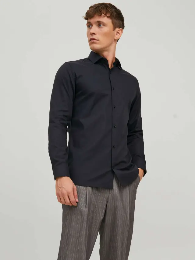 JPRBLAPARKER SHIRT L/S NOOS Black