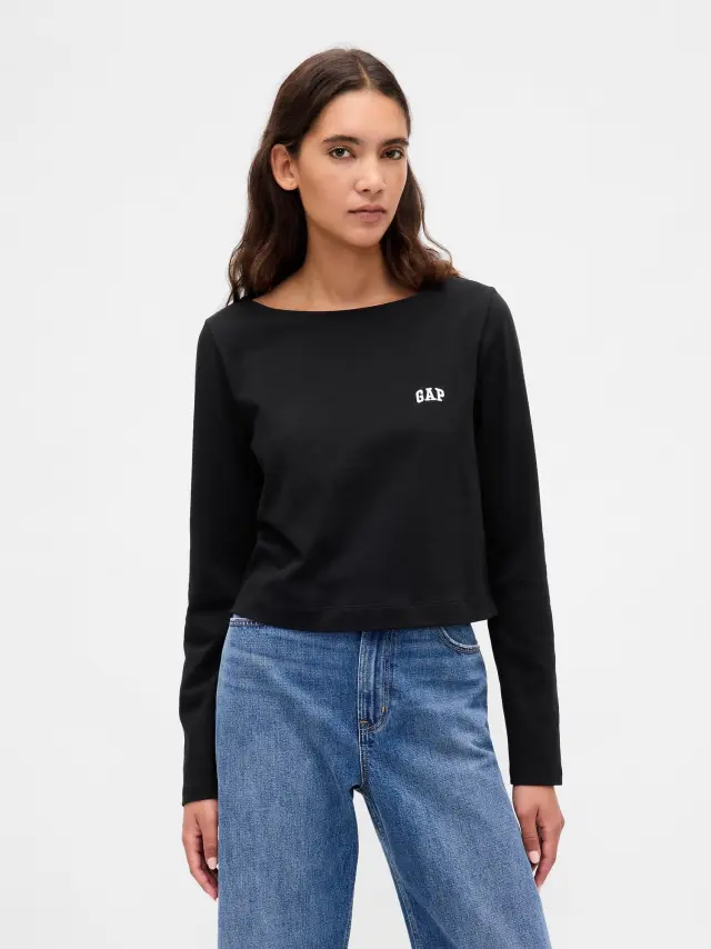 Οργανικό Βαμβάκι Κοντή Logo Μπλούζα true black - XL