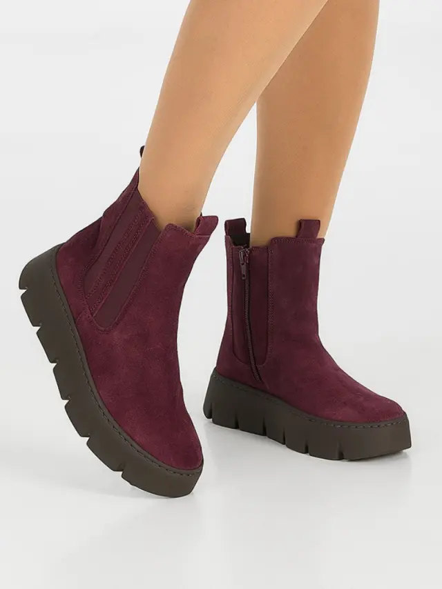 Gabor Μποτάκια Γυναικείο δέρμα suede Μπορντώ GAB/53743 15-MULBERRY 2