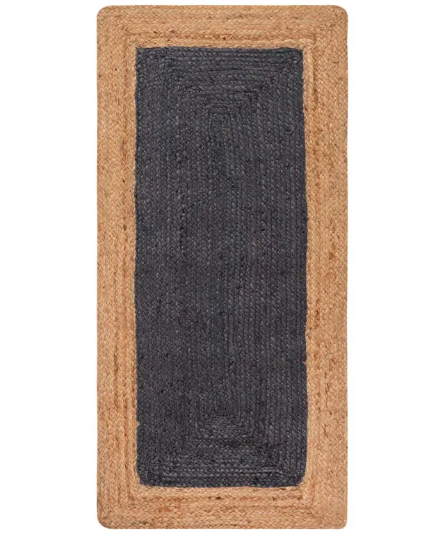 Χαλί γιούτα 1747 (70cm x 160cm) natural/dark grey - -