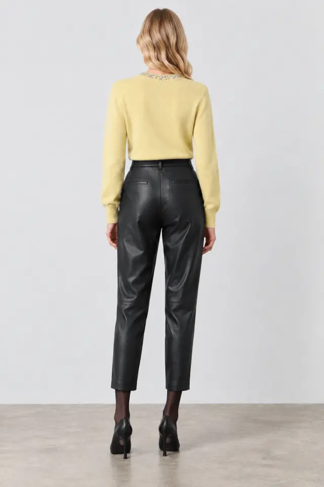 BSB LEATHER LOOK TROUSERS (0056-0112003-BLACK) - 42-medium 2