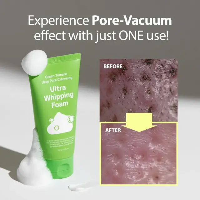 Sungboon Editor Green Tomato Deep Pore Cleansing Ultra Whipping Foam, Αφρός Καθαρισμού Προσώπου με εκχύλισμα Πράσινης Τομάτας 120G 3
