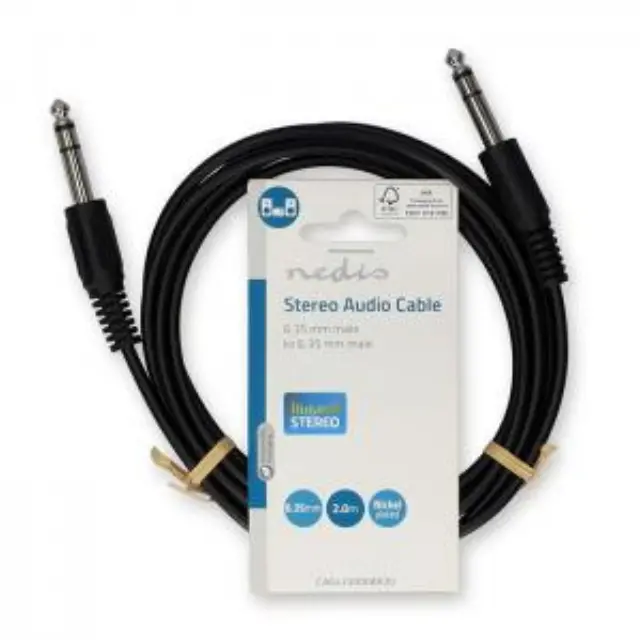 Καλώδιο ήχου stereo 6.35mm αρσ. - 6.35mm αρσ., 2.00m σε μαύρο χρώμα. 3