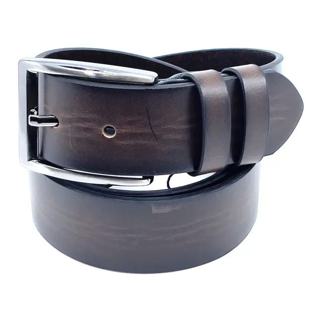 Καφέ Ζώνη P.U. Leather Brushed 4 cm - 125cm