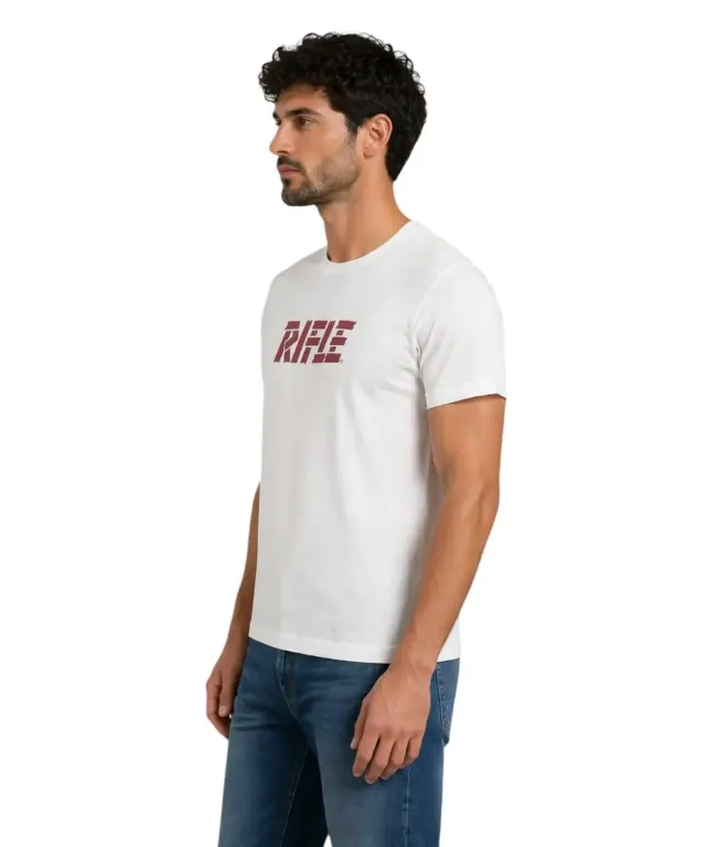 Rifle- Ανδρικό T-shirt RFT001-BIANCO Λευκό 2