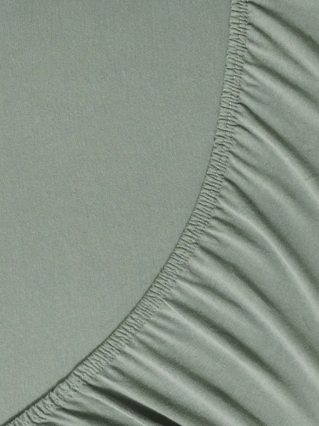 Σεντόνι 120x200+40 Ημίδιπλο Jersey Nima Tender 100% βαμβακερόΜε Λάστιχο- Rock Green 2