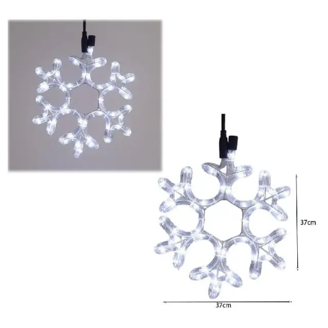 Χιονονιφάδα Led Ψυχρό Φως με καλώδιο - Christmas snowflake light LED 082340 2