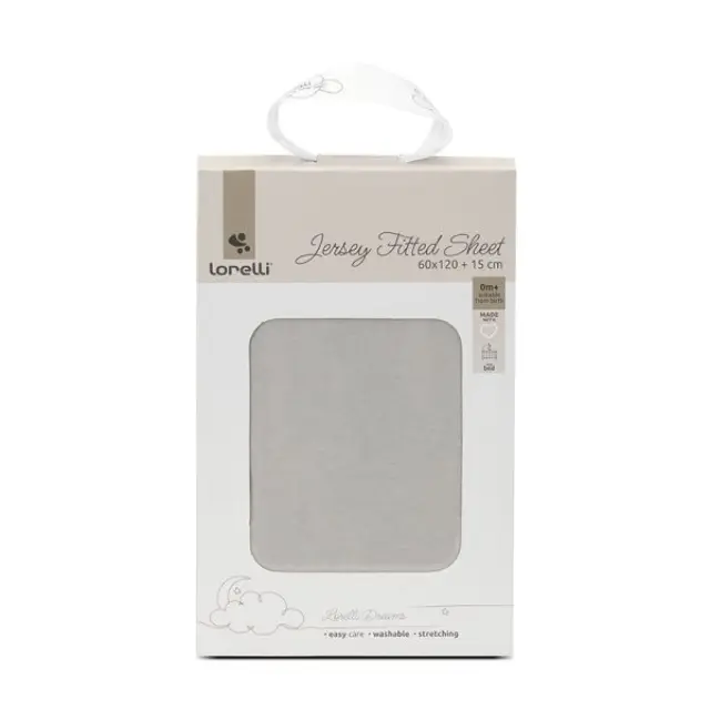 Κατωσέντονο 60*120+15cm Ζέρσεϊ Με Λάστιχο Lorelli Grey 10420080005 2