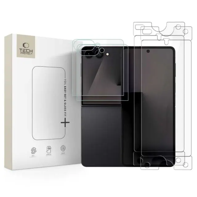 Tech-protect Easy Set Foil & Glass Fit+ 4in1 Galaxy Z Flip 7 / 8 Clear