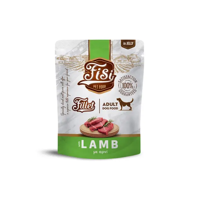 Fisi Fillet Adult Dog Αρνι Σε Ζελέ Pouch 8x500gr