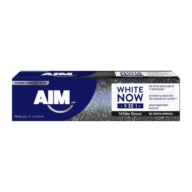 AIM Οδοντόκρεμα White Now White Boost 3 in 1 Λεύκανσης 75ml