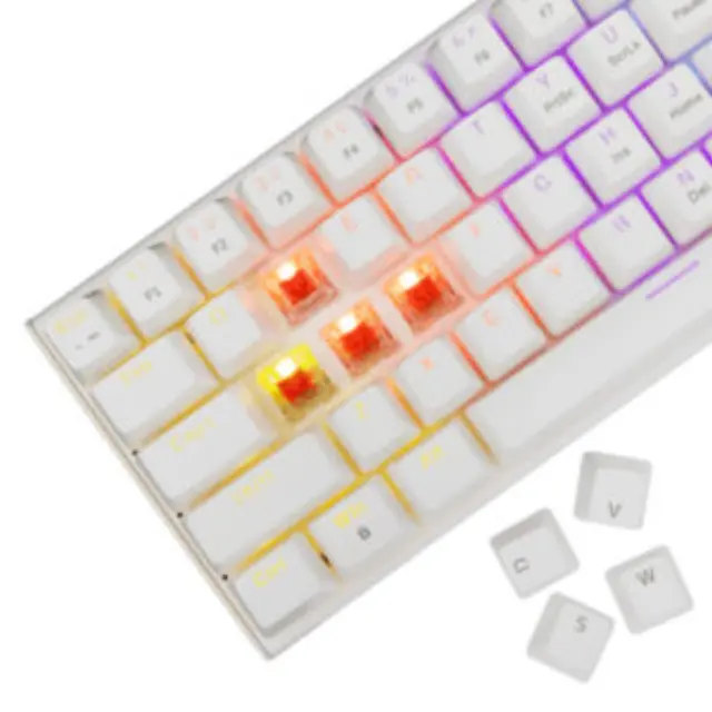 White Shark Wakizashi 2 Μηχανικό Gaming Πληκτρολόγιο 60% με Red Switches, RGB Φωτισμό, Anti-Ghosting + USB-C – Λευκό 2