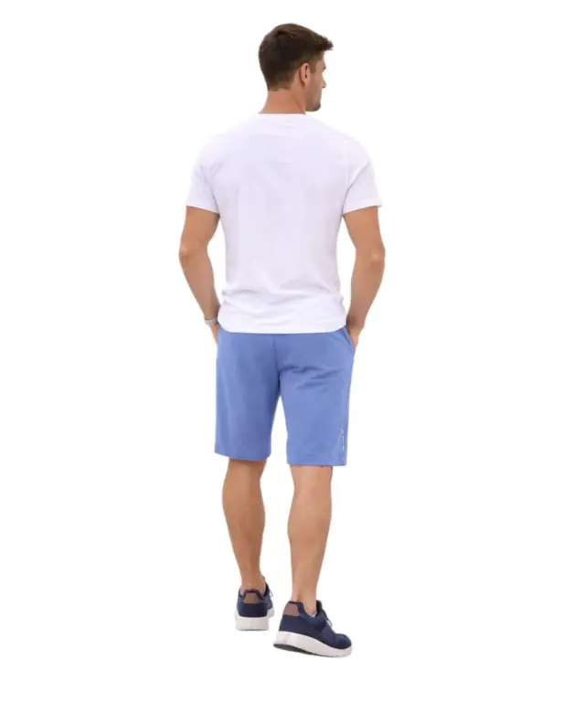 Superga - Ανδρικό Παντελόνι Σορτς French Terry S263430-400 Γαλάζιο - 2XL 2