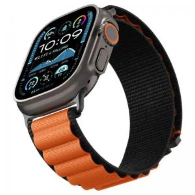 SPIGEN WBF1 BAND APPLE WATCH 8 / 9 / 10 / 11 / SE / ULTRA (44 / 45 / 46 / 49 MM) BLACK/ORANGE 2