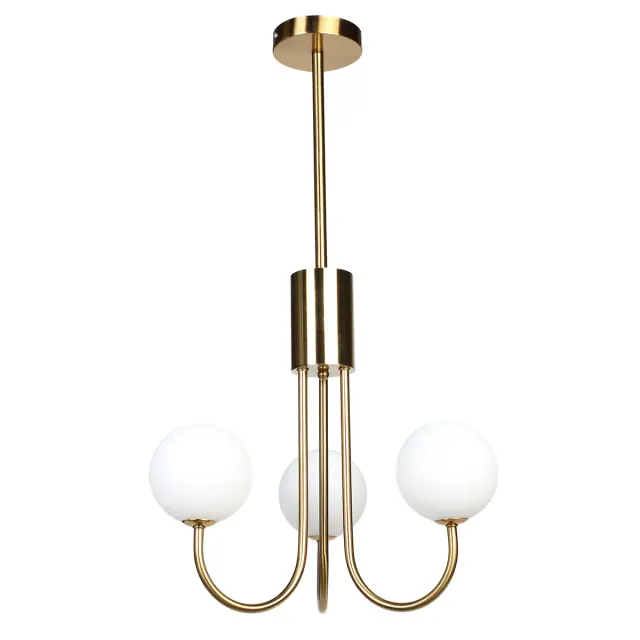 Φωτιστικό κρεμαστό 3 Χ G9 Φ42x75 εκ. gold brass με γυάλινες μπάλες - GLOBOBOX BL153-3 GD